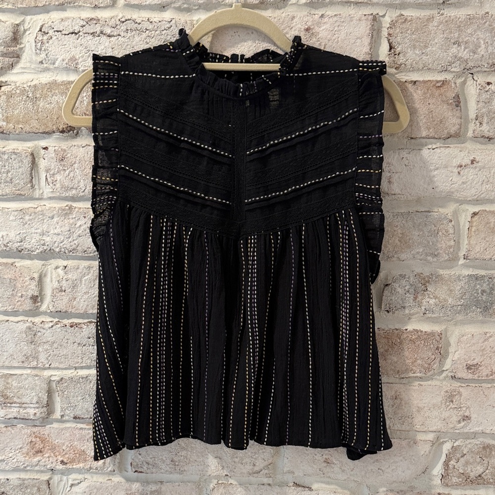 Bell By Alicia Bell Pleated Ruffle Blouse S